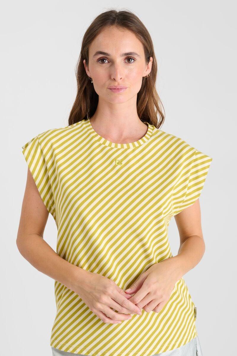 Le Temps Des Cerises T-shirt Marabi Vert à Rayures