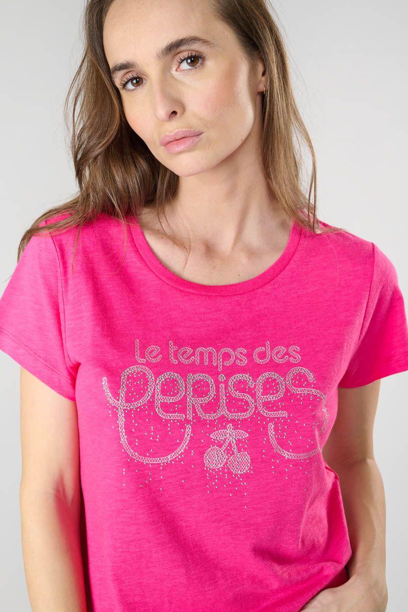 Le Temps Des Cerises T-shirt Marty Fuchsia Imprimé