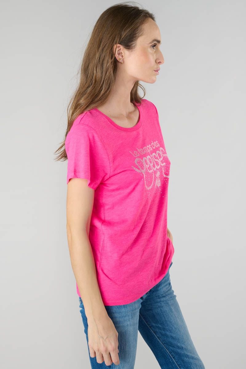 Le Temps Des Cerises T-shirt Marty Fuchsia Imprimé