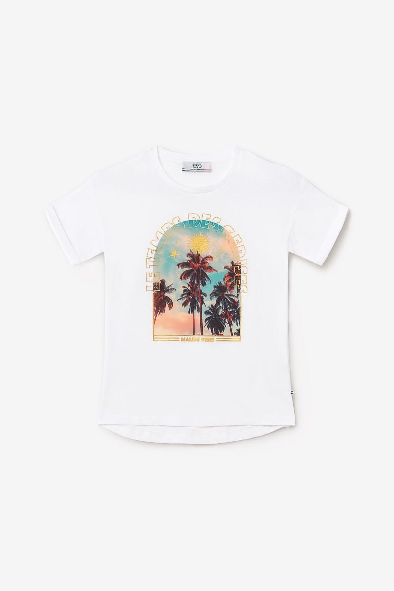 le temps des cerises T-shirt Misagi blanc imprimé