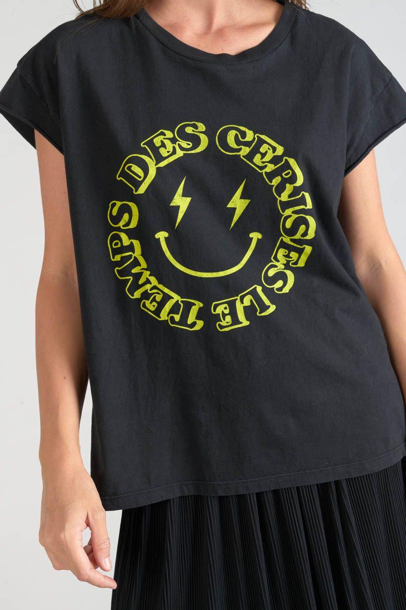 Le Temps Des Cerises T-shirt Miya Noir Imprimé