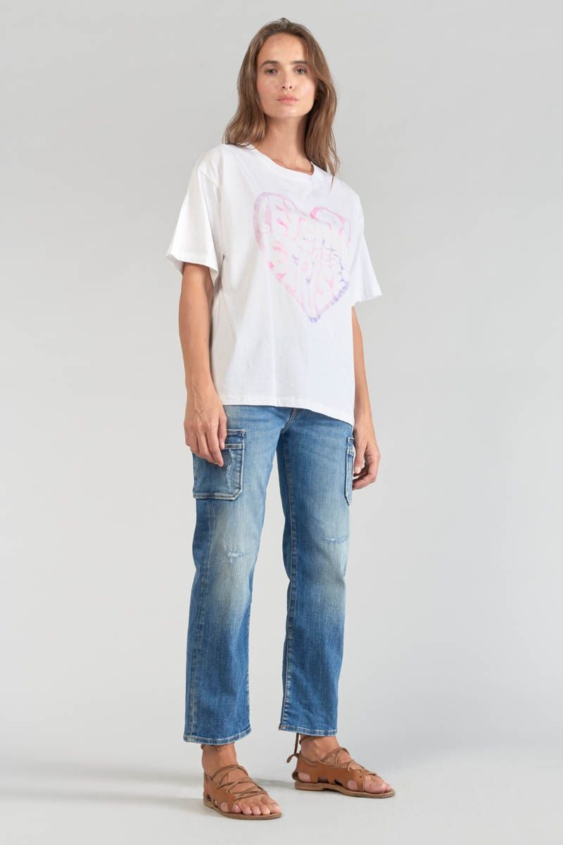Le Temps Des Cerises T-shirt Moona Blanc Imprimé