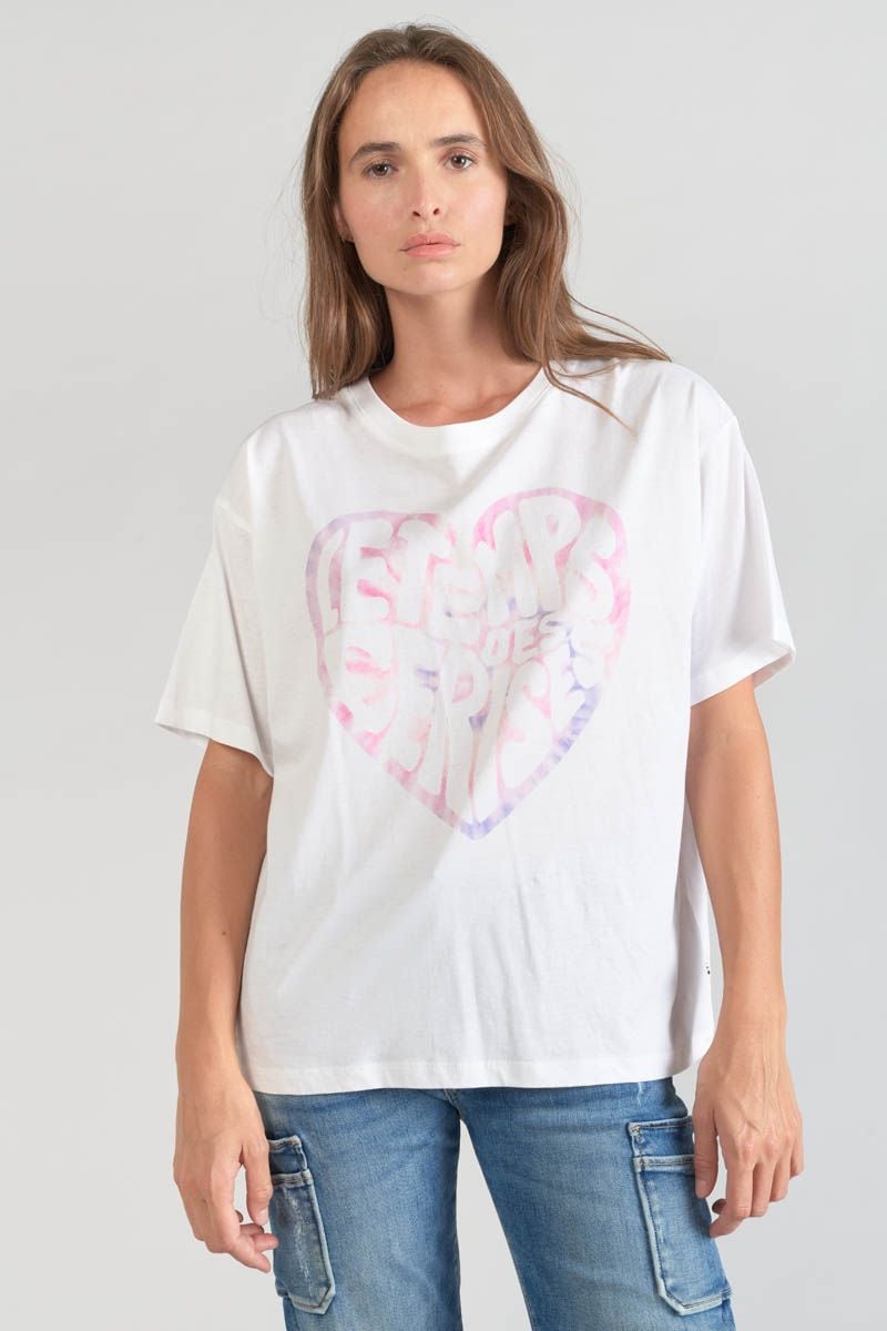 Le Temps Des Cerises T-shirt Moona Blanc Imprimé