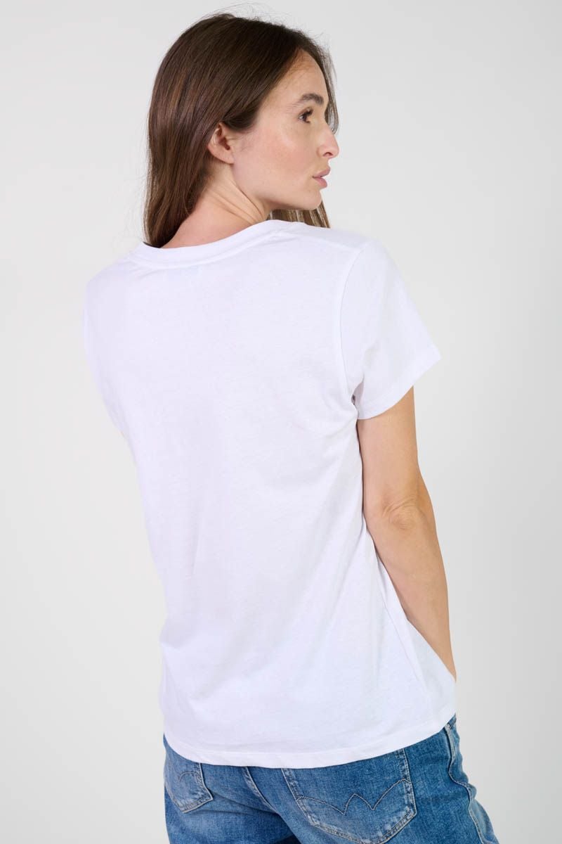 Le Temps Des Cerises T-shirt Moubi Blanc Imprimé