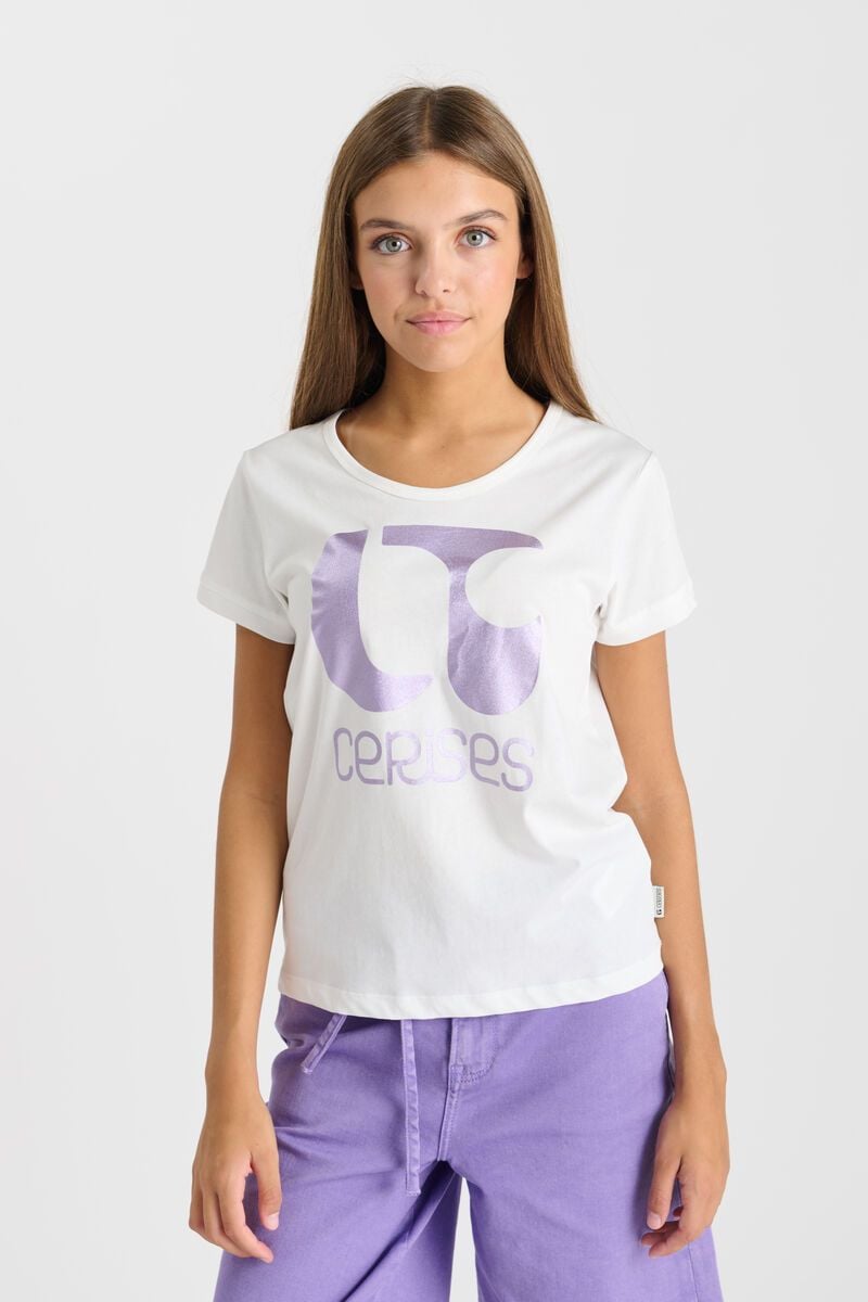 le temps des cerises T-shirt Nitagi blanc imprimé