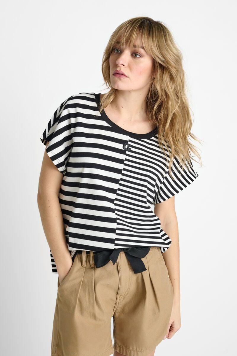 le temps des cerises T-shirt Omir à rayures noires