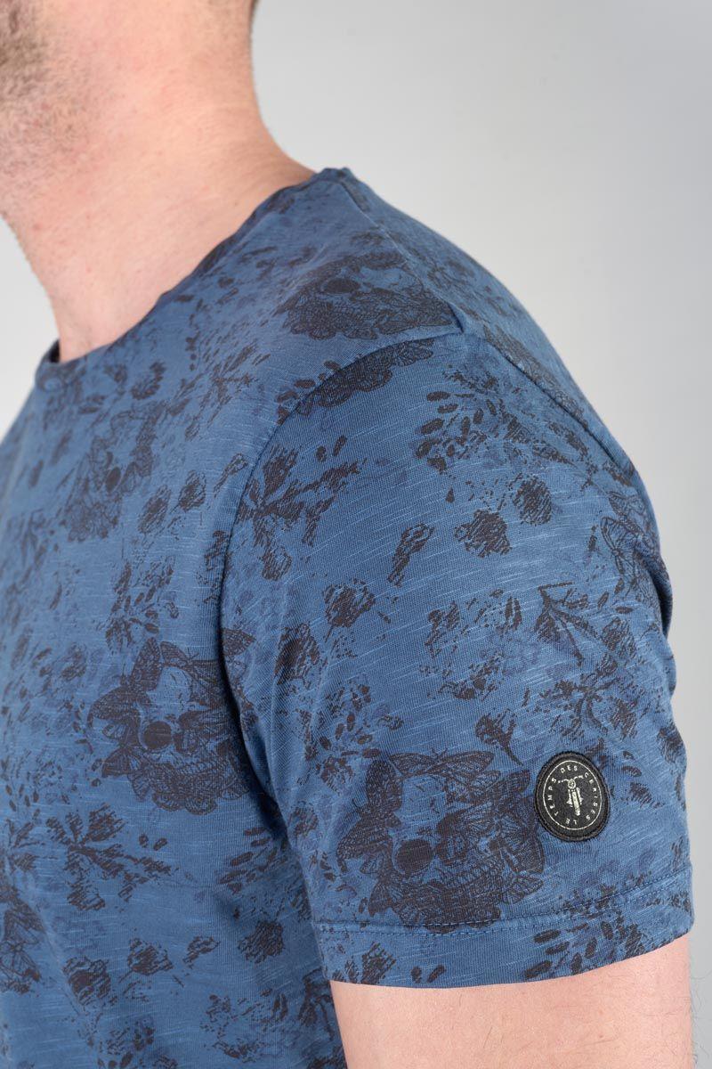 Le Temps Des Cerises T-shirt Pagan Bleu à Motif