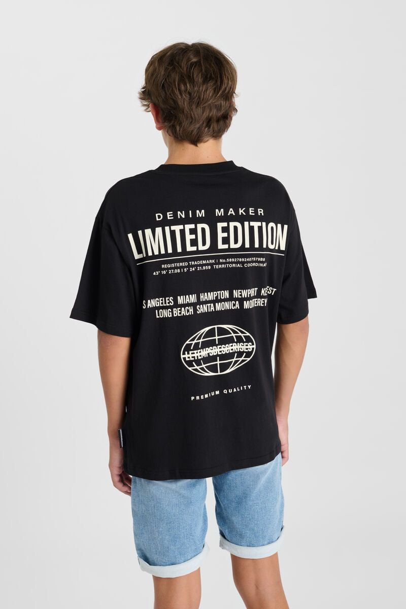 le temps des cerises T-shirt Palbo noir imprimé