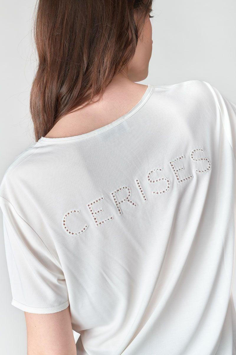 Le Temps Des Cerises T-shirt Parodia Blanc Brodé