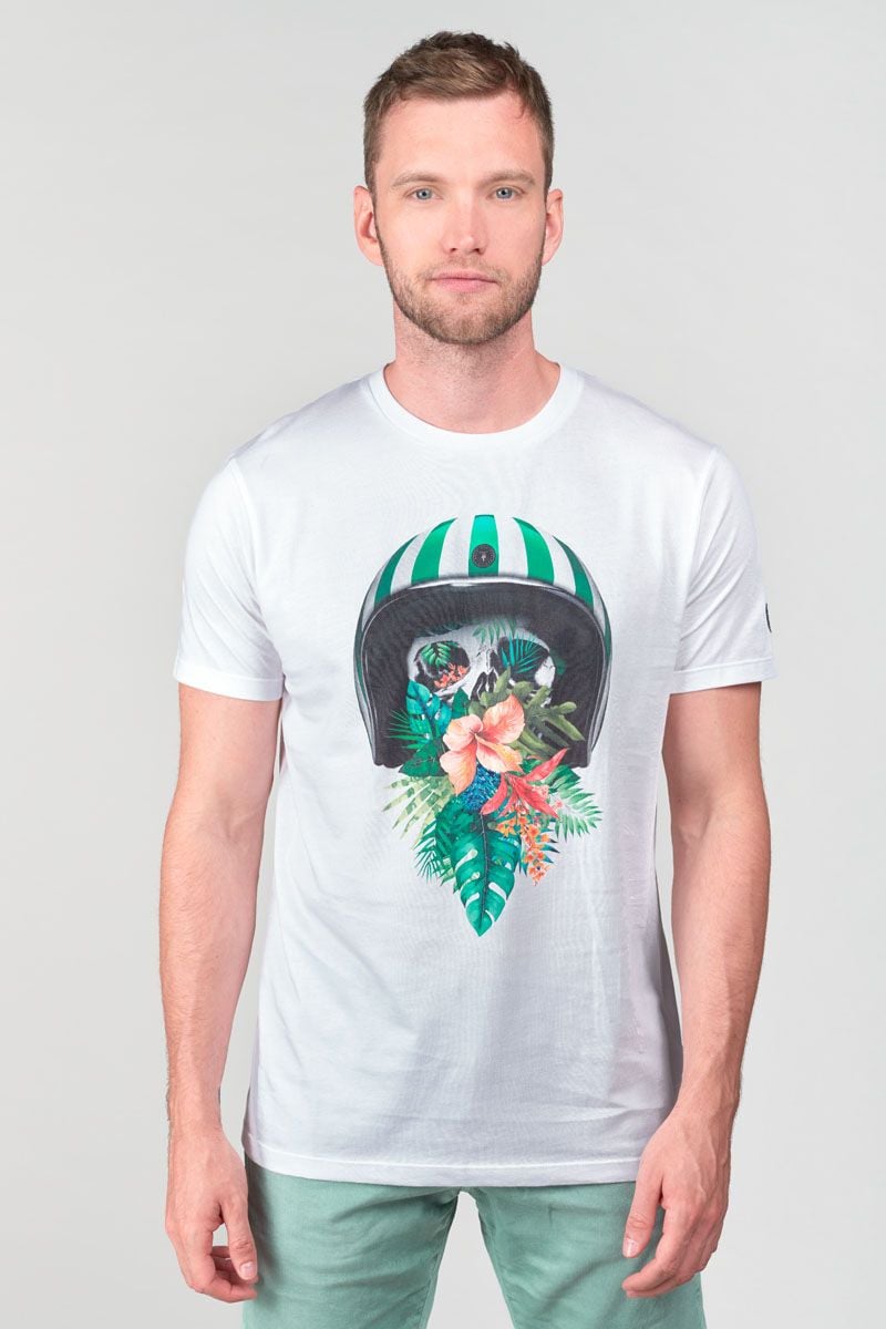 Le Temps Des Cerises T-shirt Pimento Blanc Imprimé