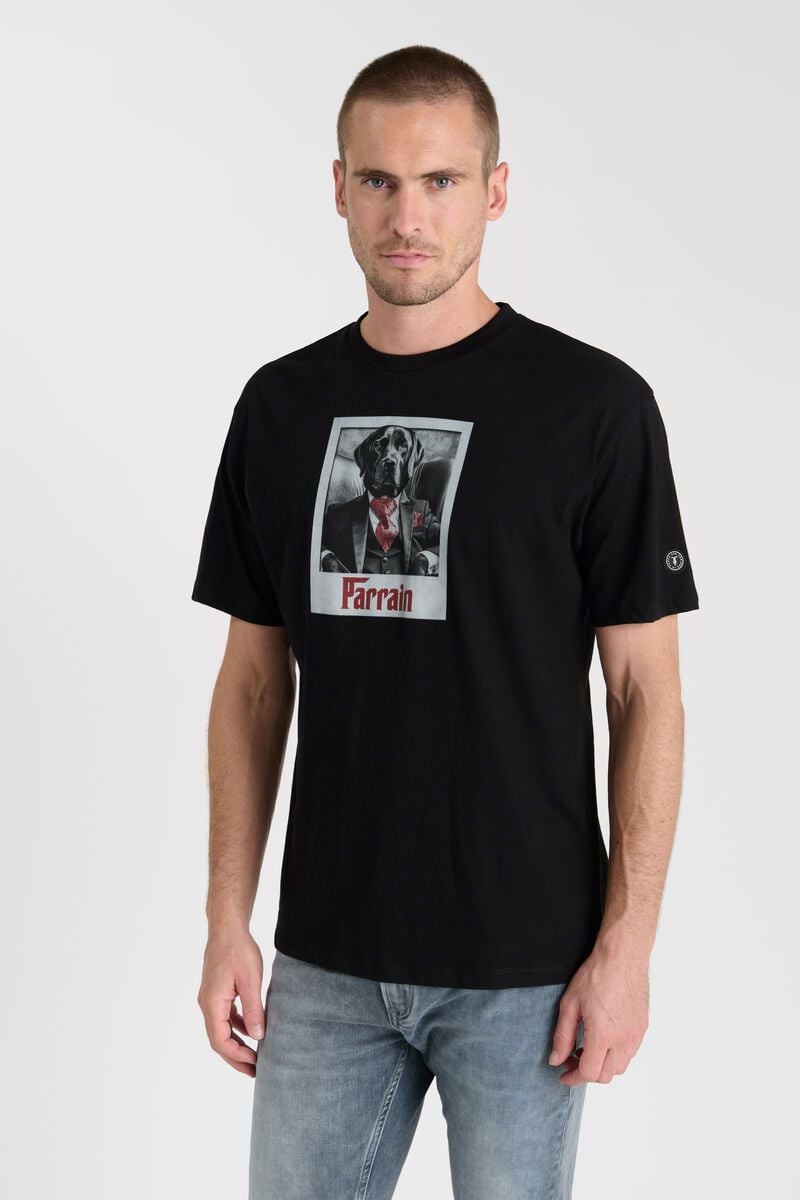 le temps des cerises T-shirt Potin noir imprimé