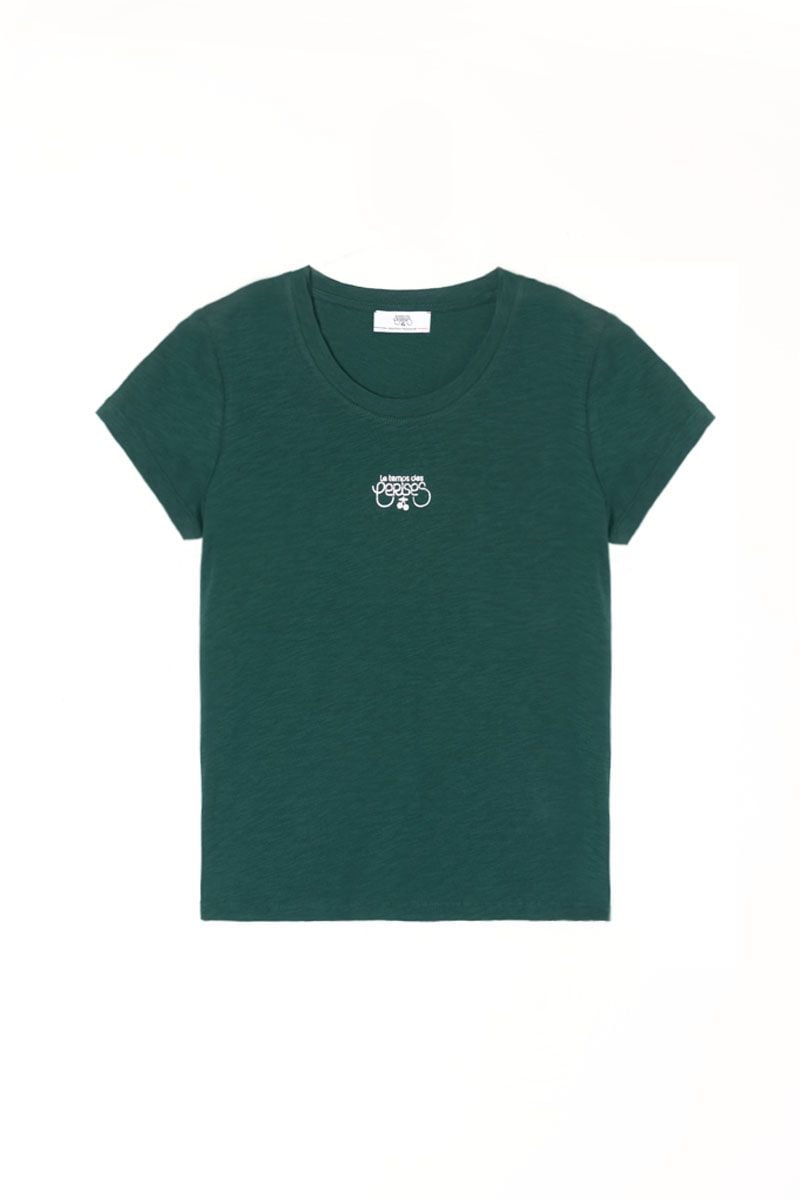 le temps des cerises T-shirt Remusgi bleu canard