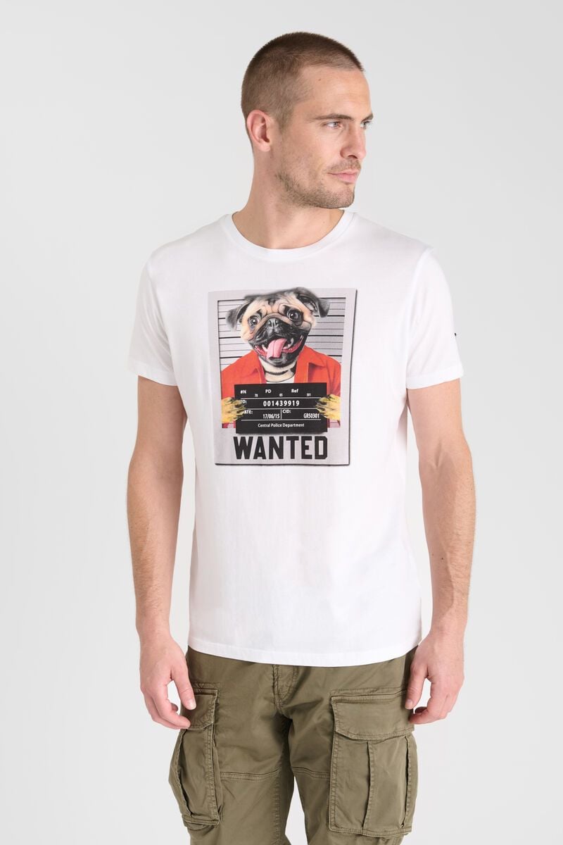 le temps des cerises T-shirt Renaud blanc imprimé