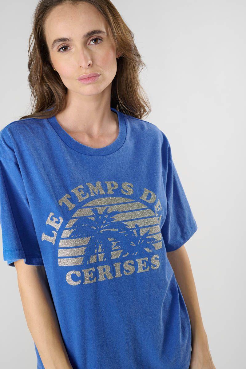 Le Temps Des Cerises T-shirt Riley Bleu Imprimé