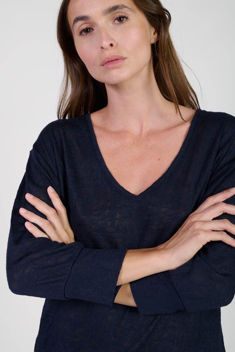 Le Temps Des Cerises T-shirt Rondaan Bleu Marine