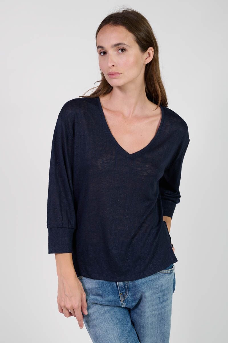 le temps des cerises T-shirt Rondaan bleu marine