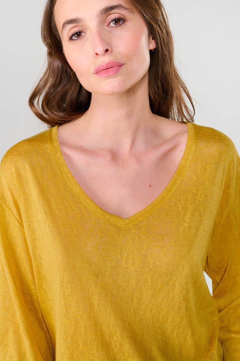 Le Temps Des Cerises T-shirt Rondaan Moutarde