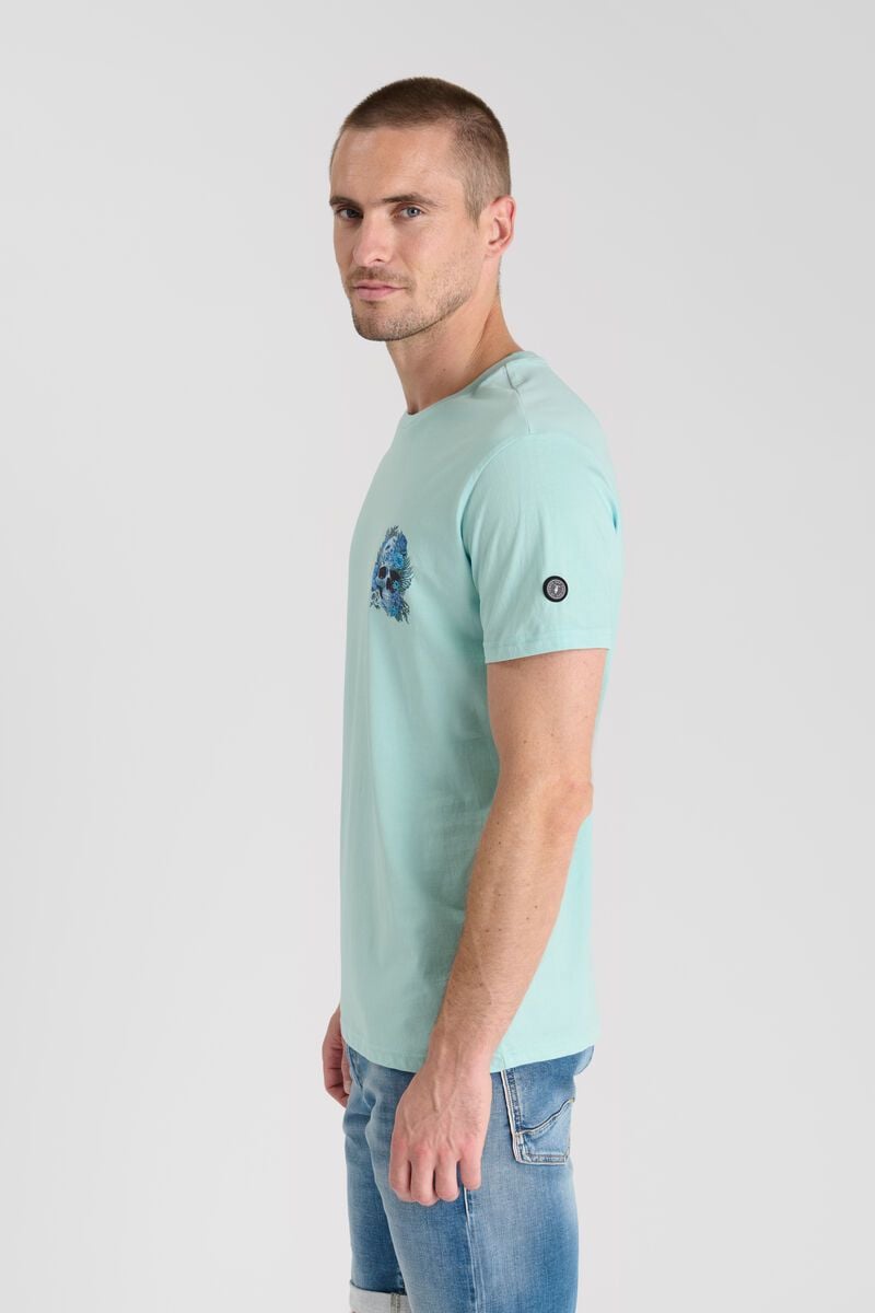 Le Temps Des Cerises T-shirt Santiago Bleu Imprimé