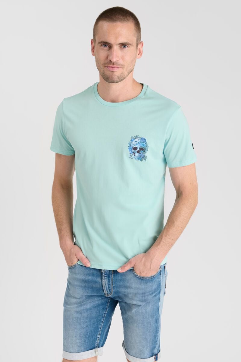 Le Temps Des Cerises T-shirt Santiago Bleu Imprimé