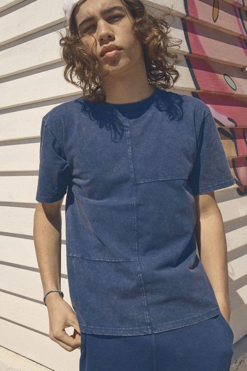 le temps des cerises T-shirt Sarobo bleu délavé