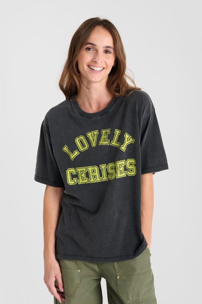 le temps des cerises T-shirt Sherri noir imprimé