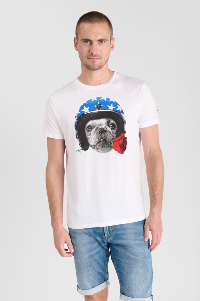 le temps des cerises T-shirt Soline blanc imprimé