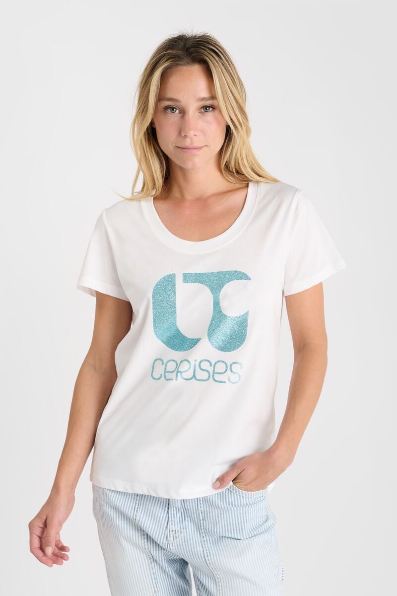 Le Temps Des Cerises T-shirt Taolo Blanc Imprimé