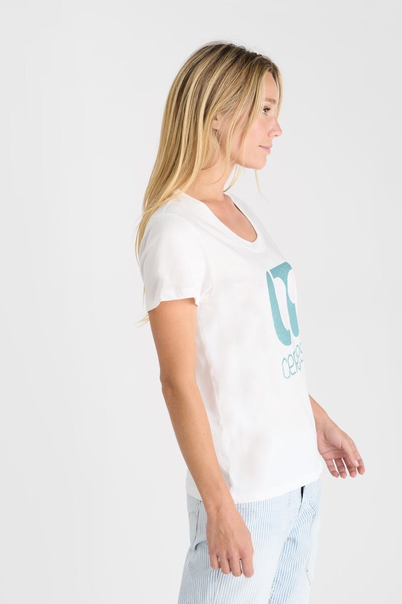 Le Temps Des Cerises T-shirt Taolo Blanc Imprimé