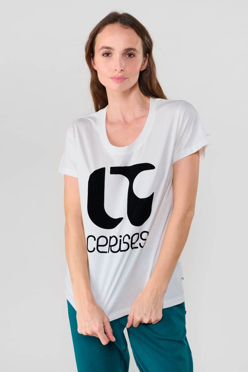 Le Temps Des Cerises T-shirt Taolo Blanc Imprimé