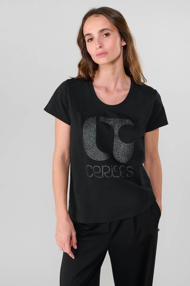 Le Temps Des Cerises T-shirt Taolo Noir Imprimé