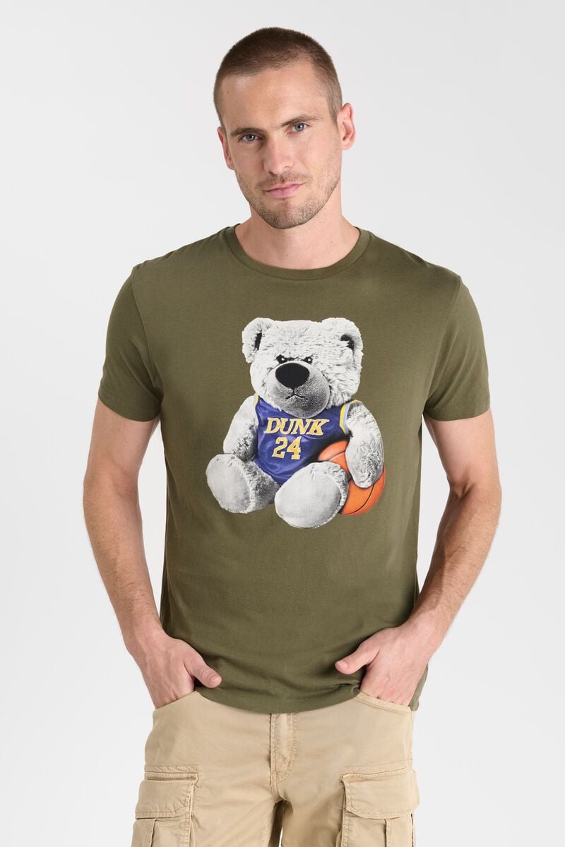 le temps des cerises T-shirt Tatia kaki imprimé