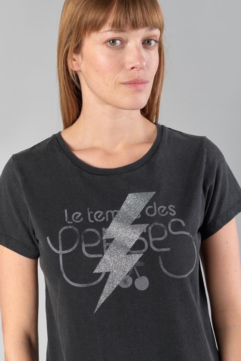 Le Temps Des Cerises T-shirt Tonito Noir Imprimé