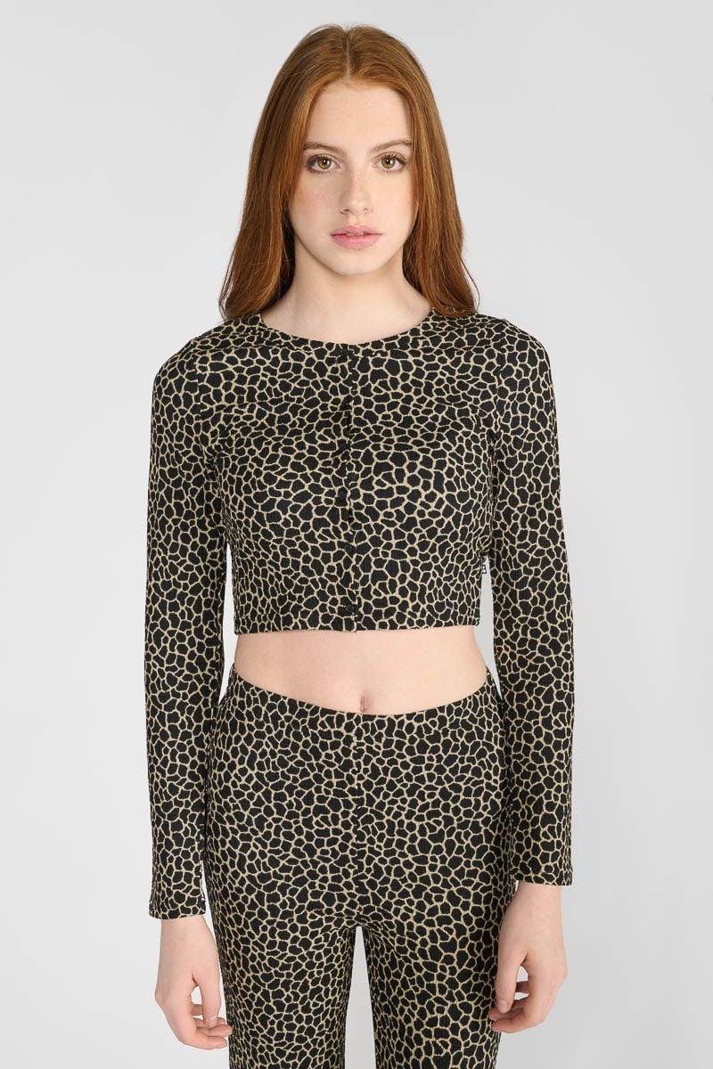 Le Temps Des Cerises Top Coulagi Noir à Motif