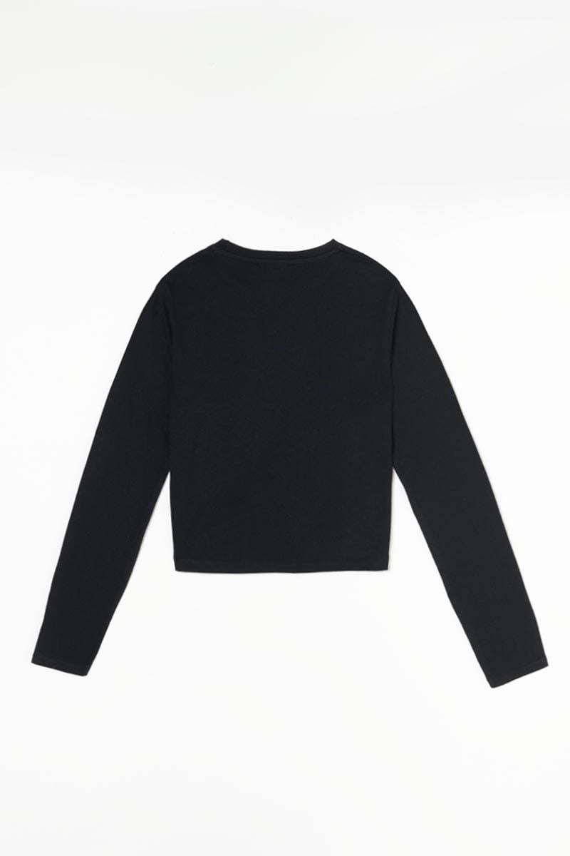 Le Temps Des Cerises Top Court Nancigi Noir Brodé