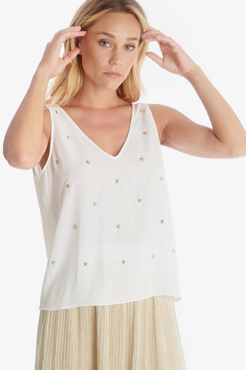 le temps des cerises Top Fioni blanc