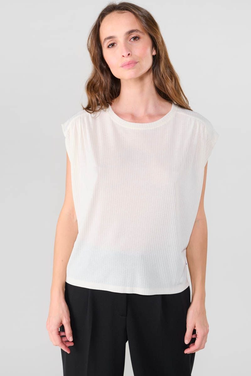 Le Temps Des Cerises Top Fraser Blanc