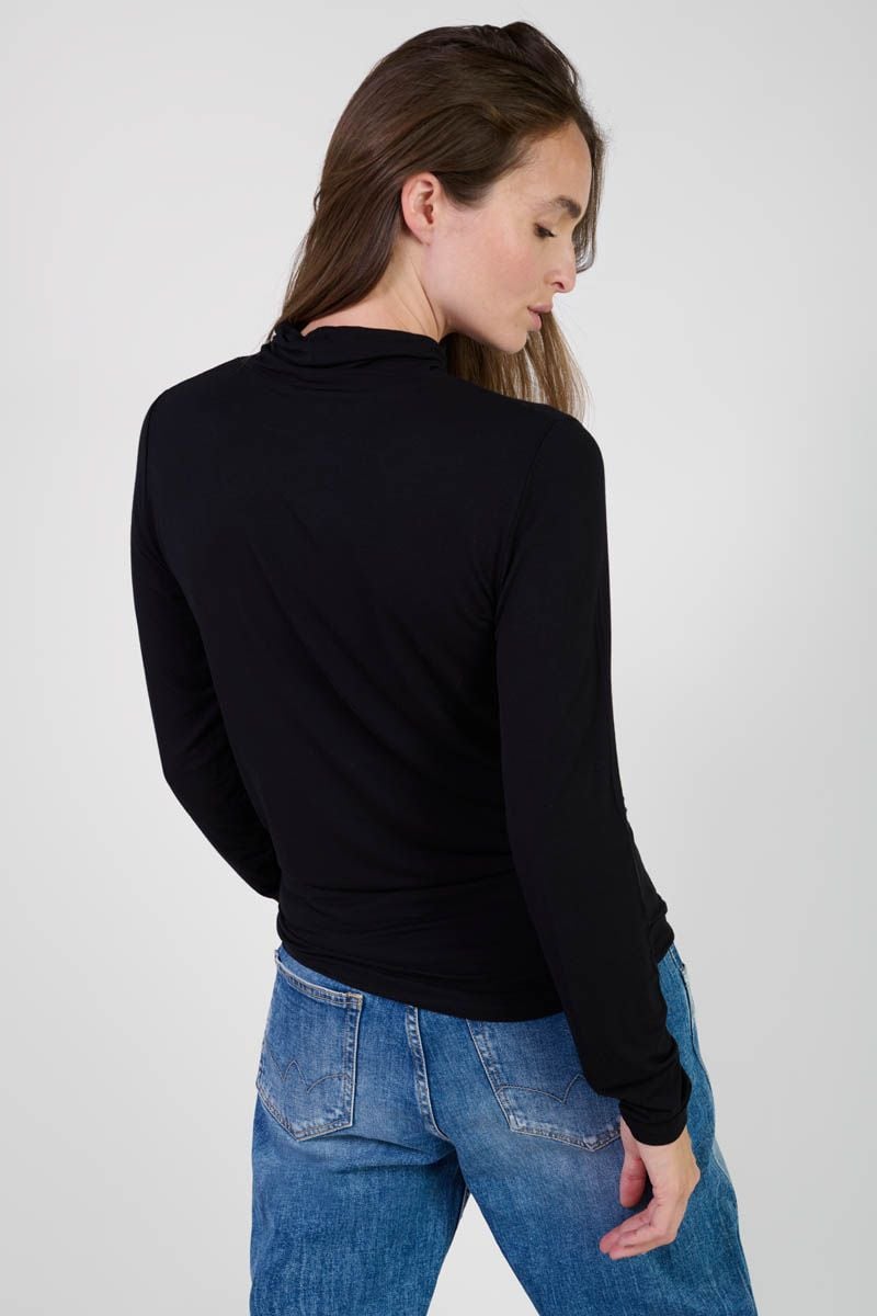 Le Temps Des Cerises Top Nammy Col Roulé Noir