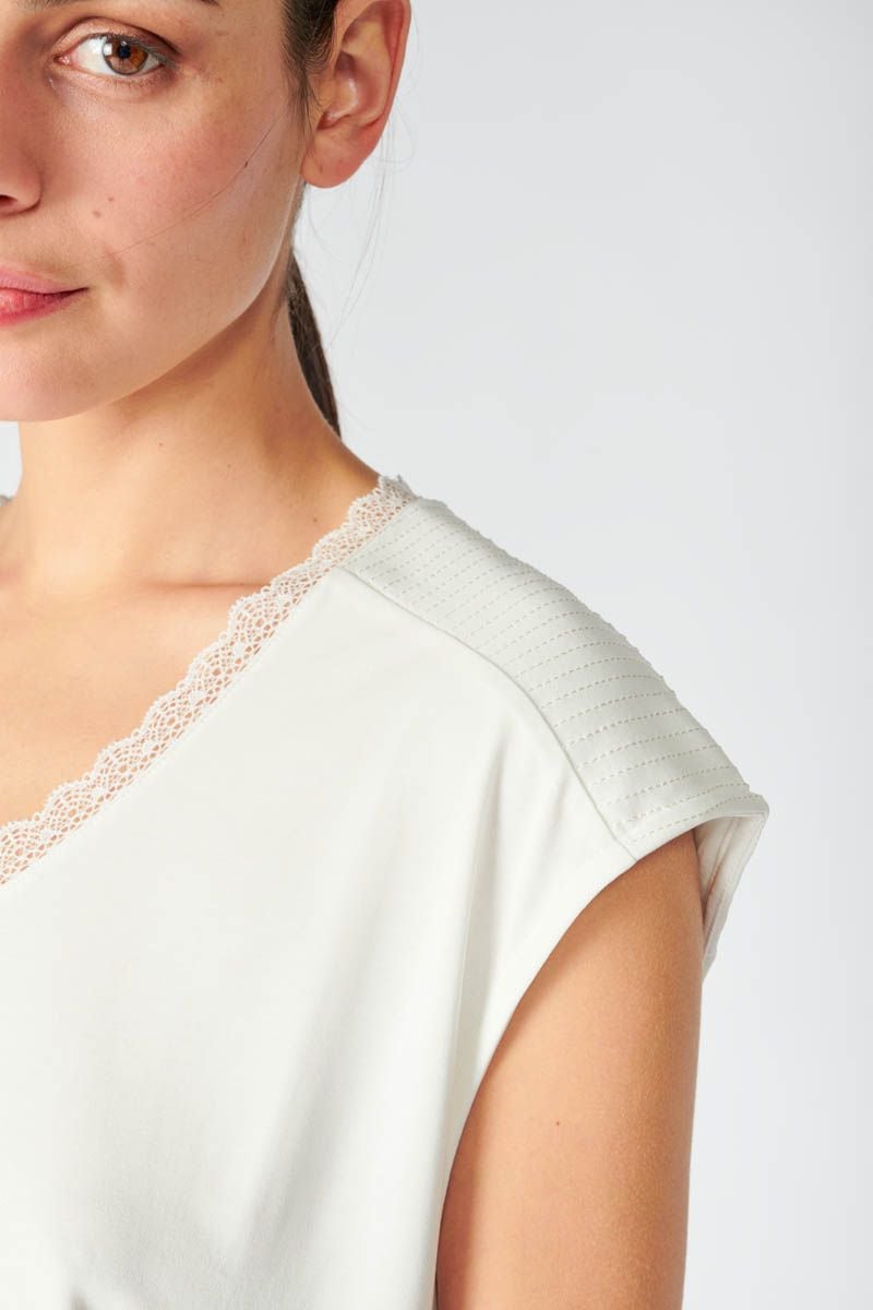 Le Temps Des Cerises Top Nate Blanc