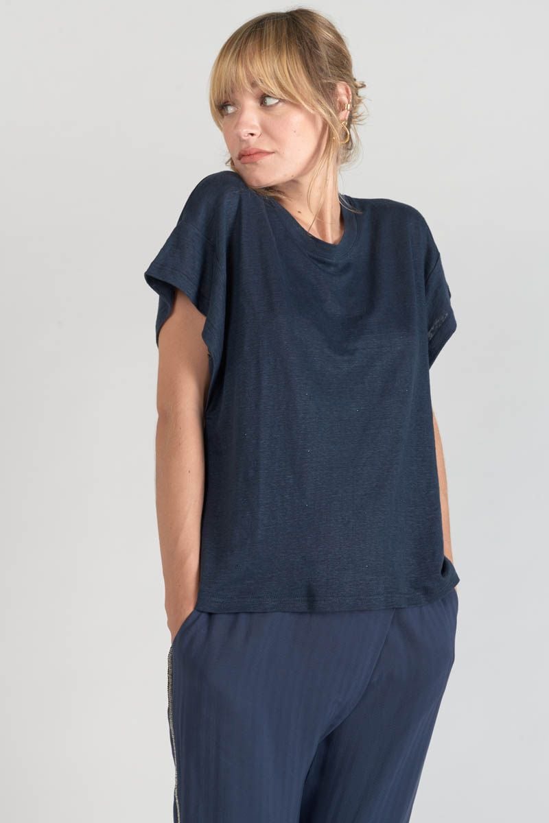 le temps des cerises Top Overs bleu marine