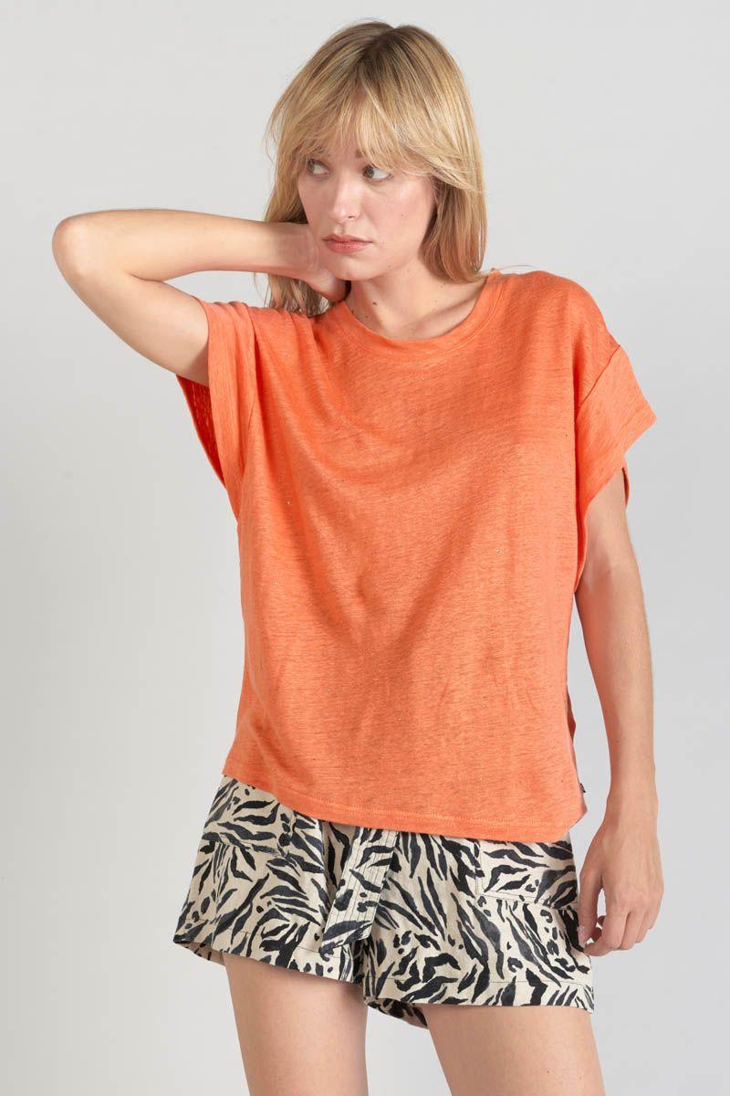 Le Temps Des Cerises Top Overs Orange Corail