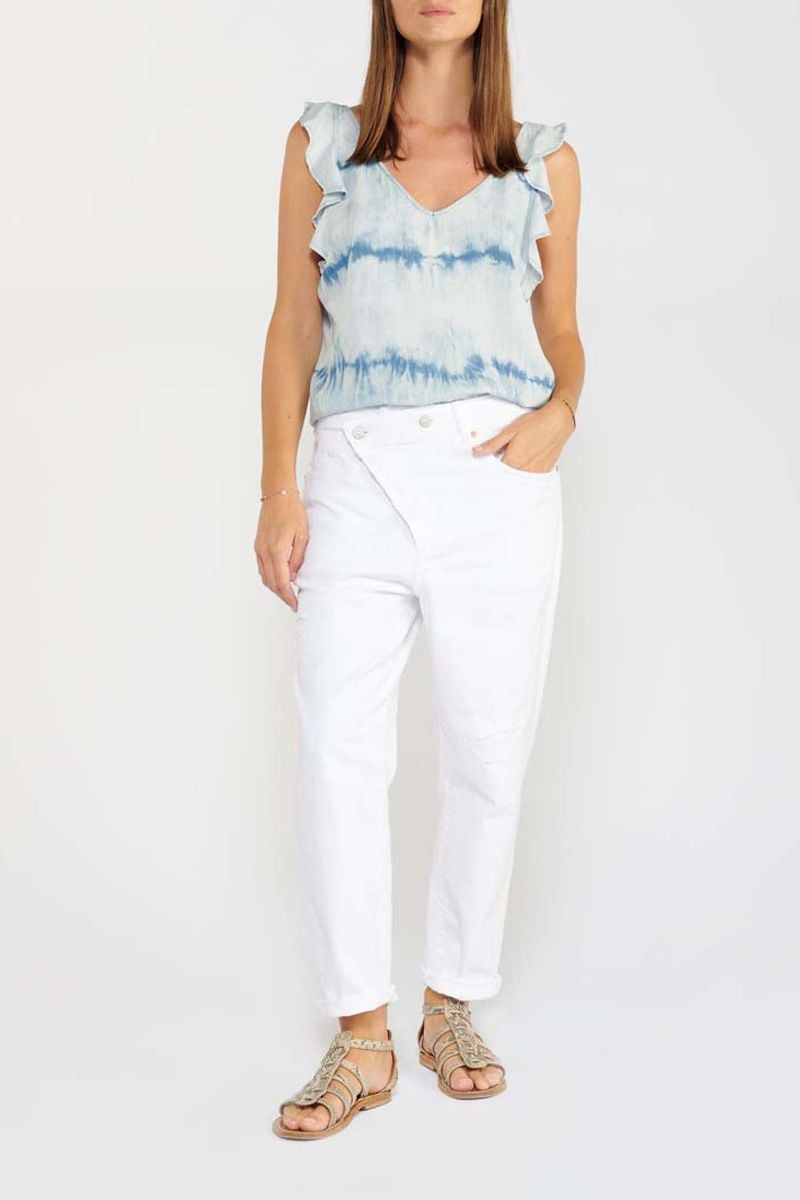 Le Temps Des Cerises Top Papas Tie And Dye Bleu