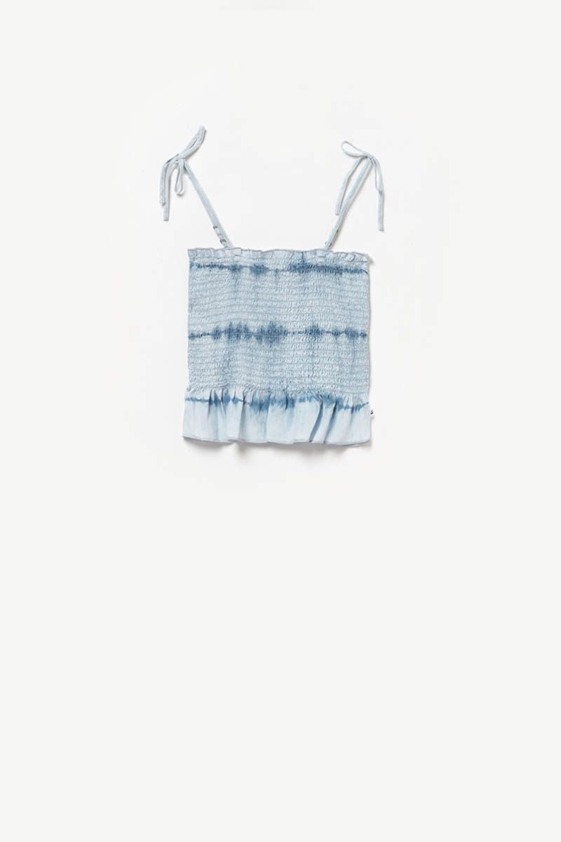 le temps des cerises Top Papasgi tie and dye bleu