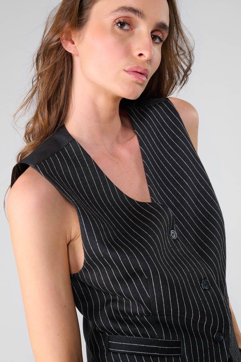 le temps des cerises Top Roocool noir à rayures