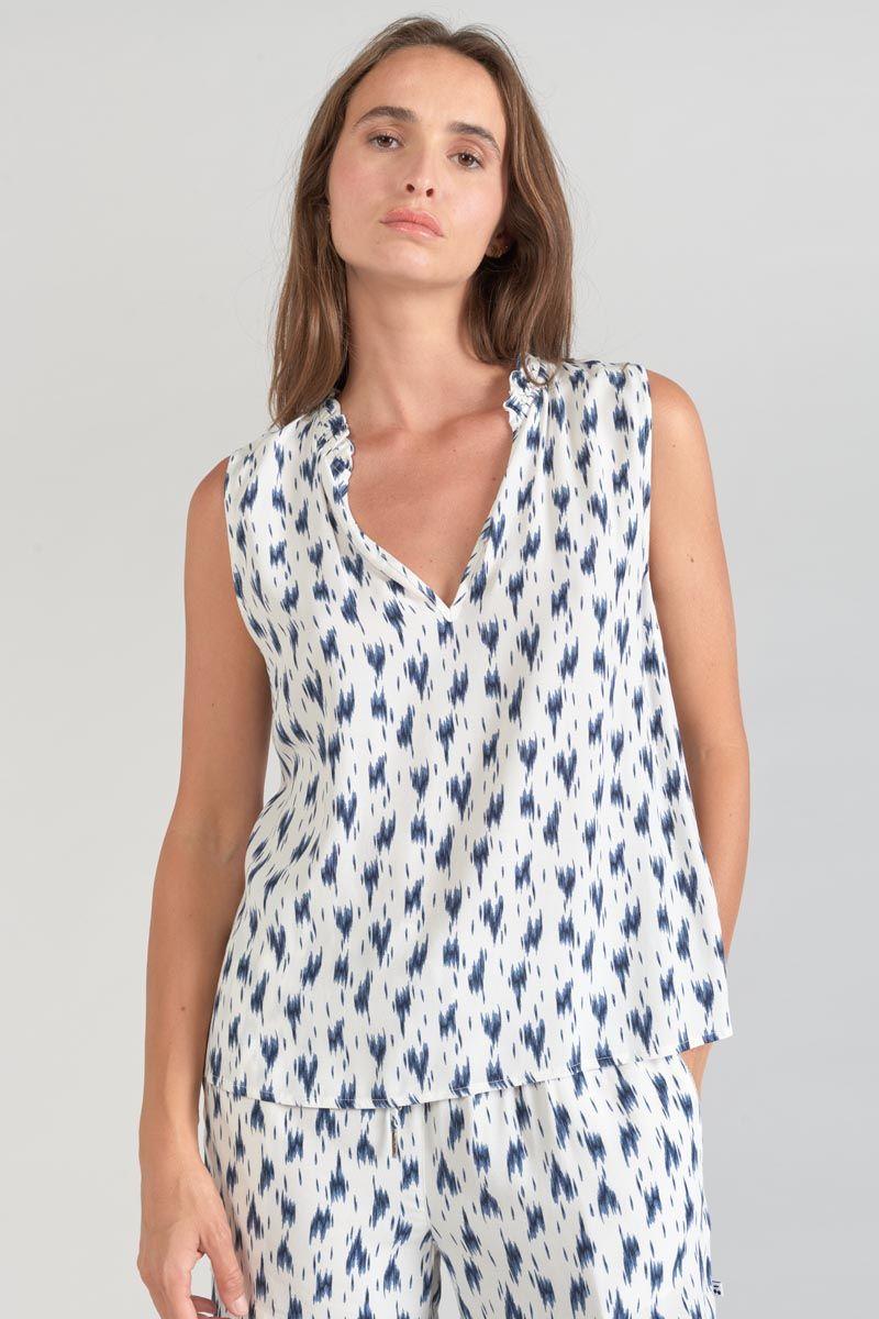 le temps des cerises Top Rosita tie and dye bleu