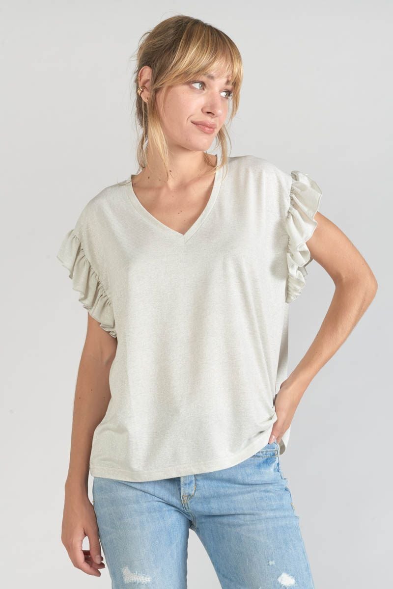 Le Temps Des Cerises Top Ryls Blanc Irisé