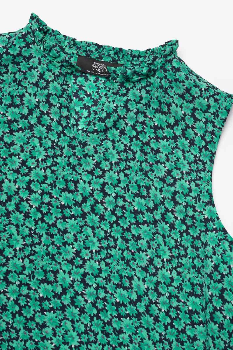 Le Temps Des Cerises Top Safiyagi à Motif Vert