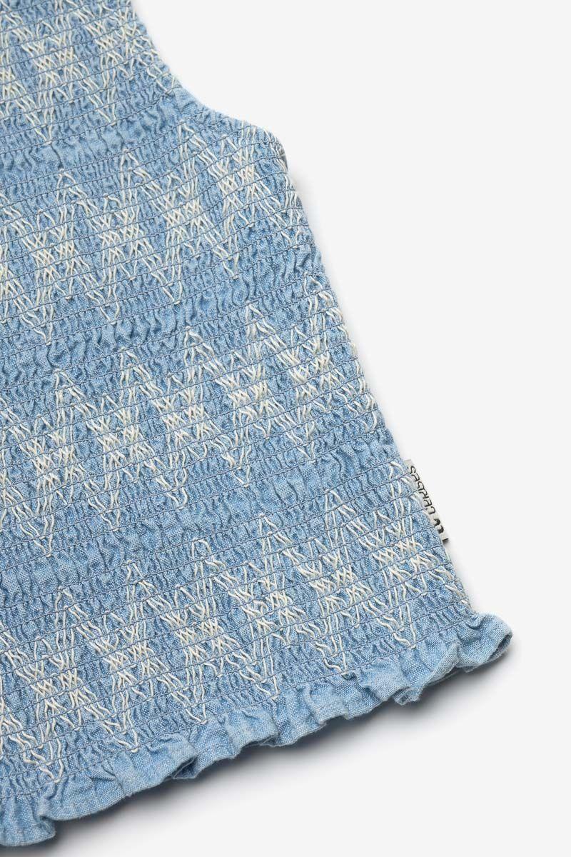 Le Temps Des Cerises Top Vespagi Bleu Smocké