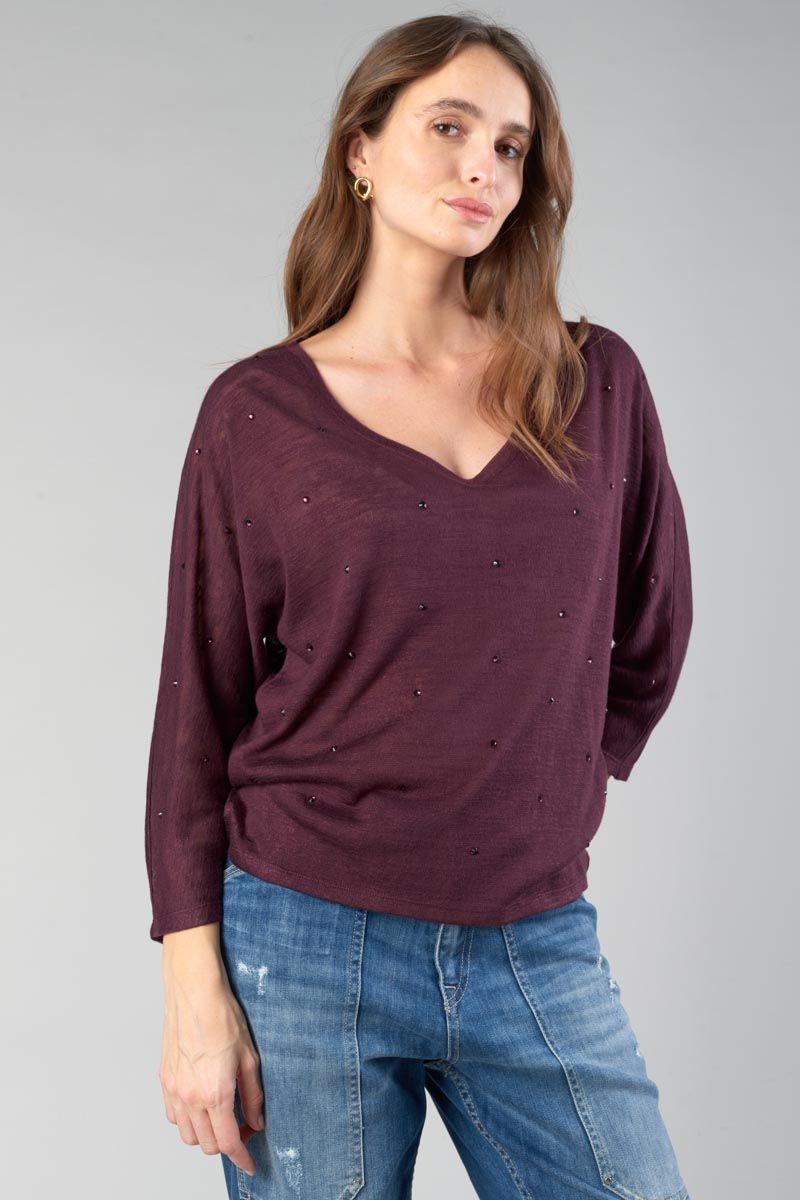 le temps des cerises Top Villou lie de vin