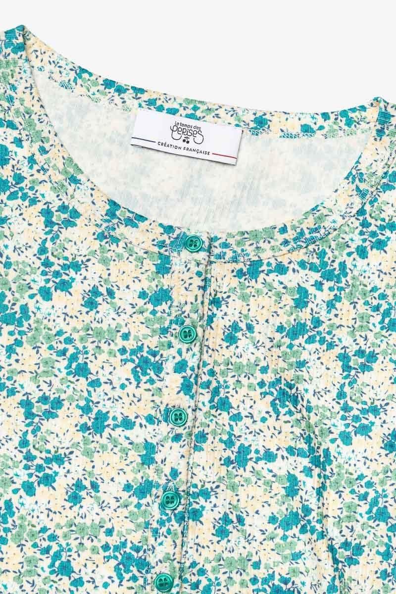 Le Temps Des Cerises Top Yzygi à Motif Floral Vert