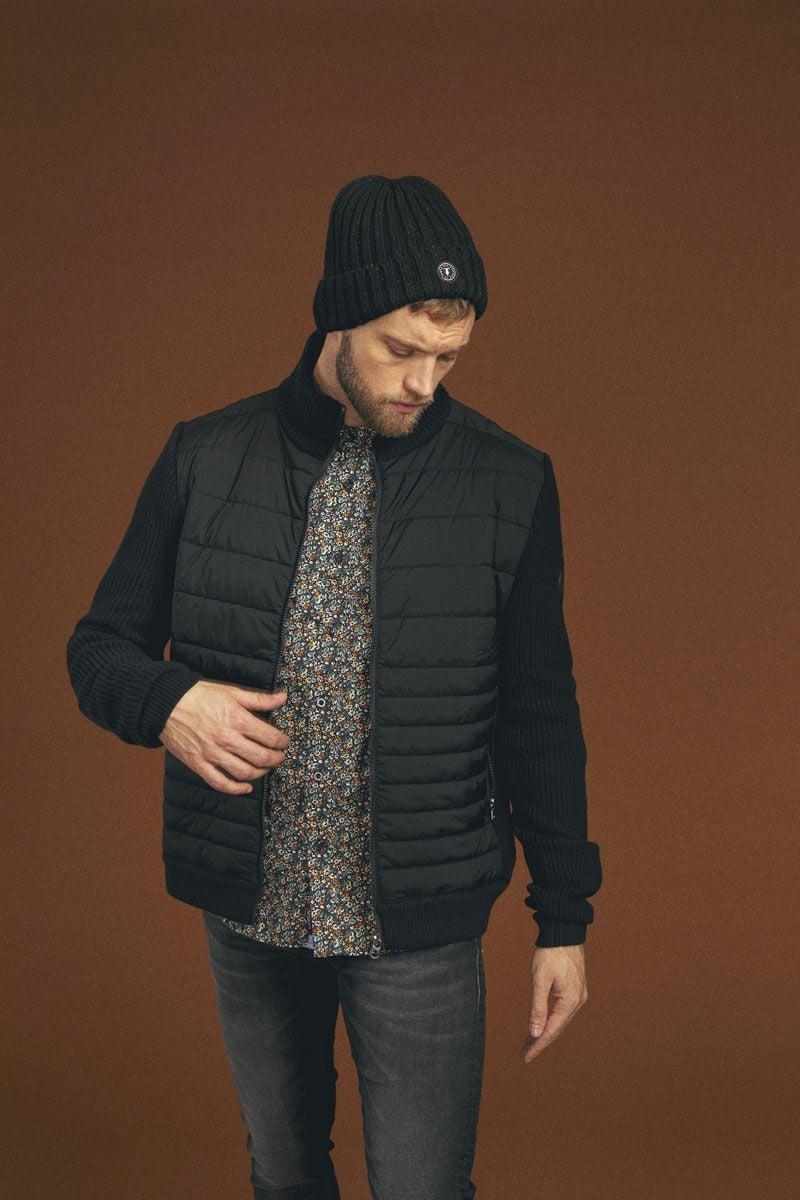 le temps des cerises Veste bi-matière Briva noire